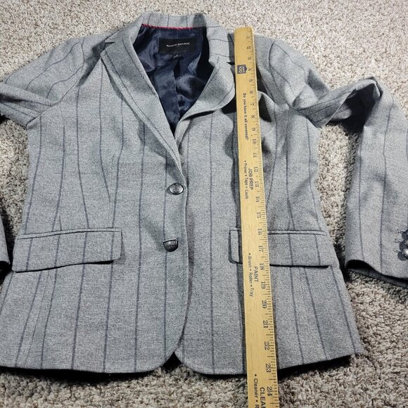 Banana Republic Blazer Womens 6 Stripe Gray Polka Dot Lined Career Mark* - Picture 5 of 7